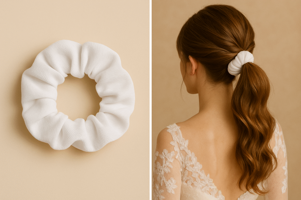 Chouchou en satin pour femme et enfant